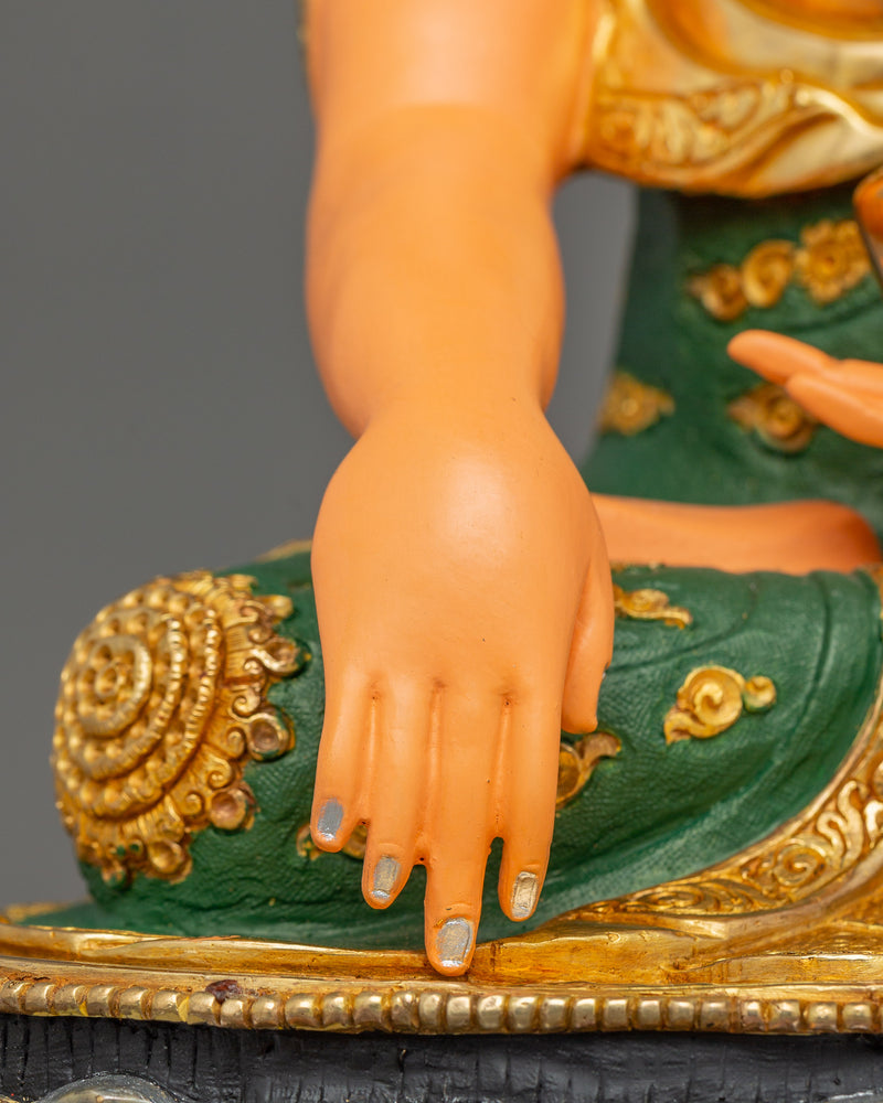 Yellow Body Shakyamuni Buddha Statue | Traditional Himalayan Art