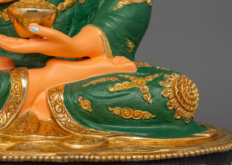 Yellow Body Shakyamuni Buddha Statue | Traditional Himalayan Art