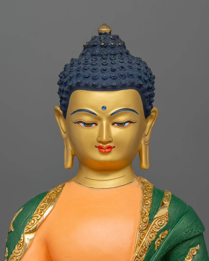 Yellow Body Shakyamuni Buddha Statue | Traditional Himalayan Art