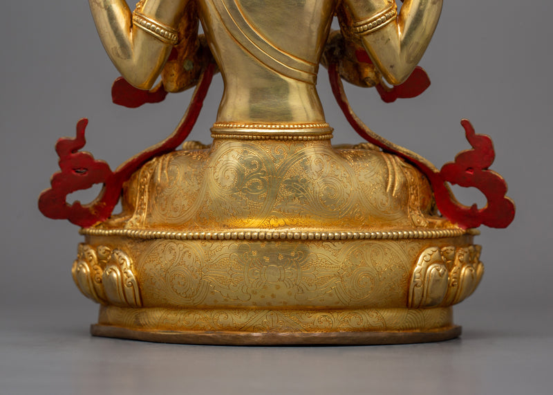 Bodhisattva Avalokiteshvara "Chenresig" Figurine | Four Armed Sculpture