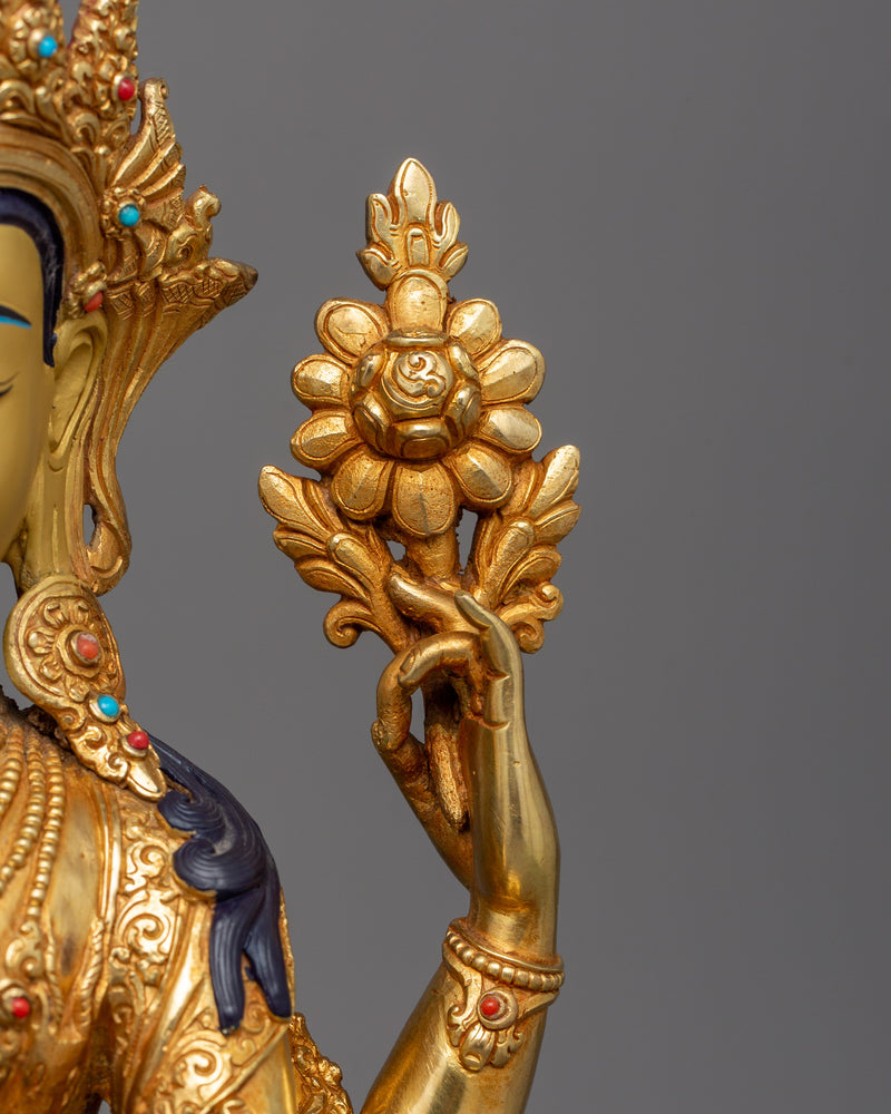 Bodhisattva Avalokiteshvara "Chenresig" Figurine | Four Armed Sculpture