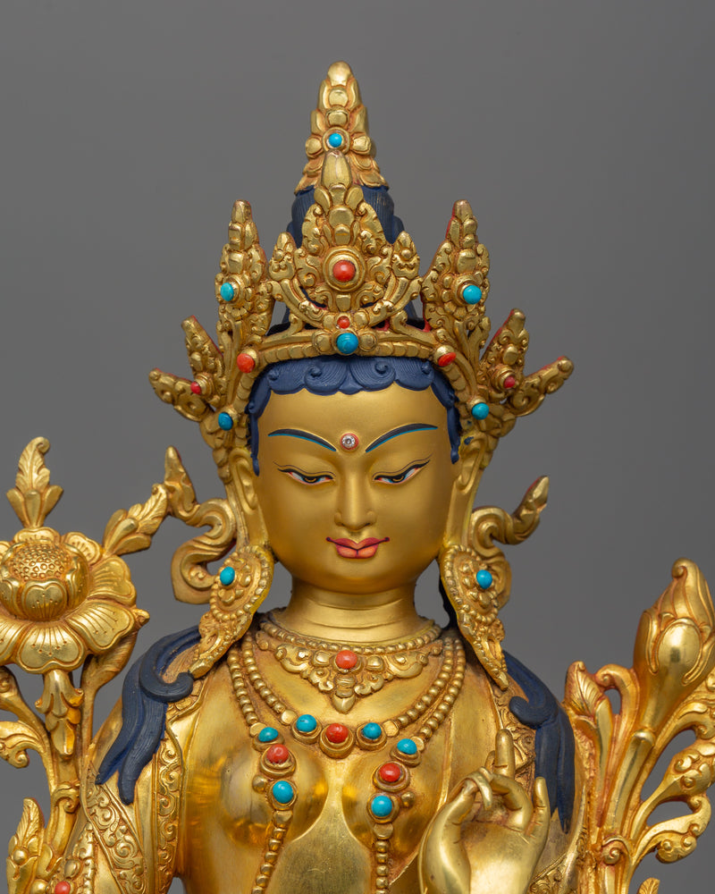 The Nepali Princess Shyama Tara Statue | Goddess Green Tara Sculpture