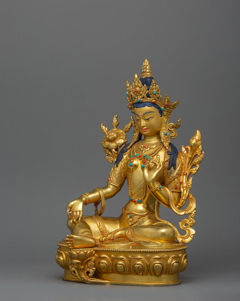 The Nepali Princess Shyama Tara Statue | Goddess Green Tara Sculpture