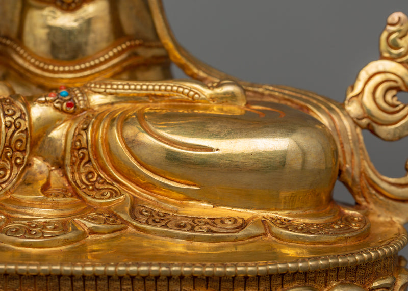 Buddhist Tibetan Dorje Chang Figurine | 24K Gold Gilded Vajradhara Statue