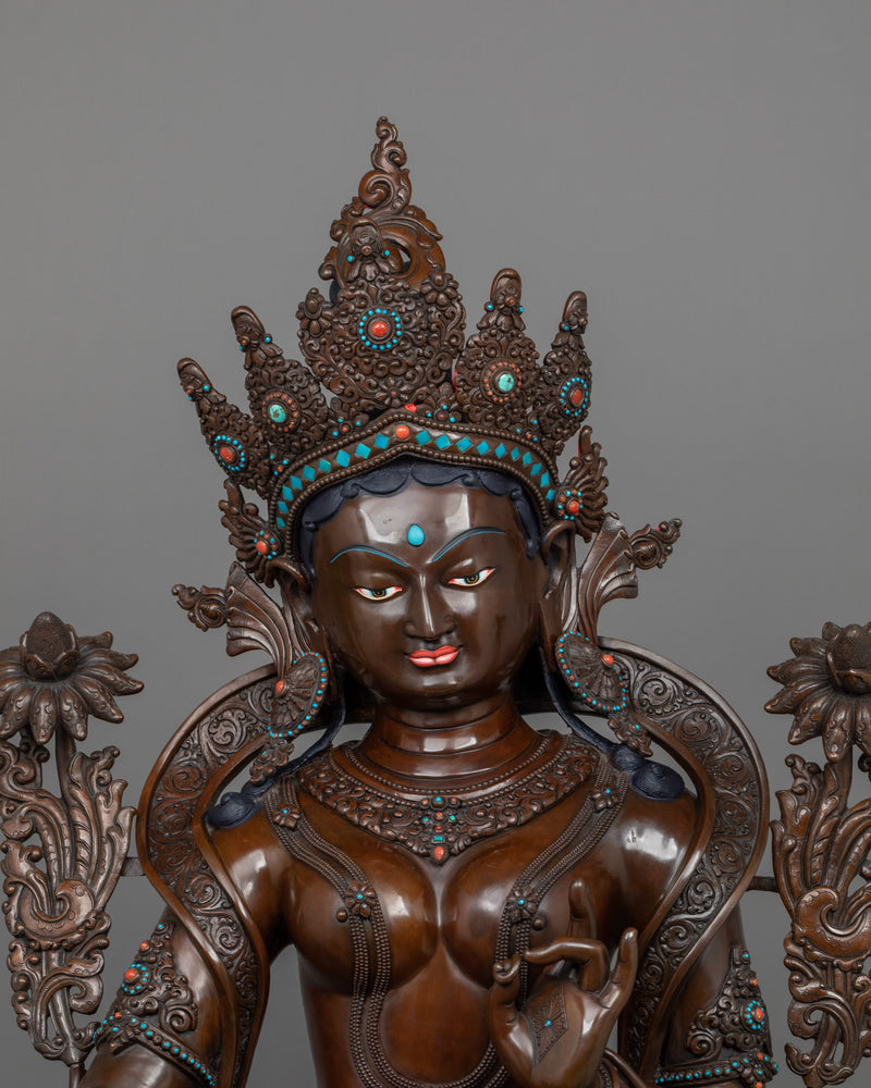 Female Bodhisattva Green Tara Figurine | Himalayan Goddess Shyamatara