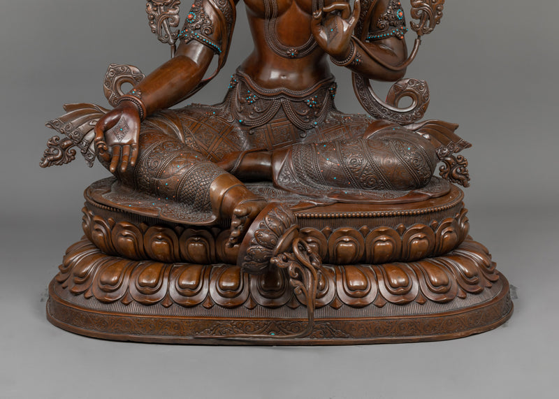 Female Bodhisattva Green Tara Figurine | Himalayan Goddess Shyamatara