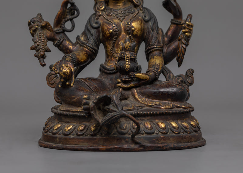 Six Armed Vasudhara Statue | Buddhist Wealth and Abundance Deity