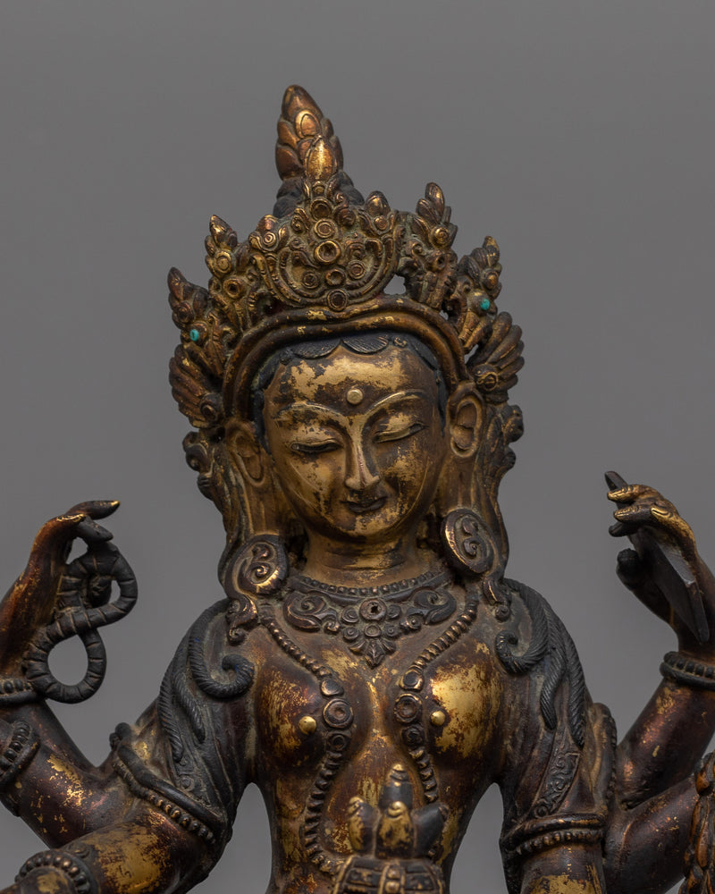 Six Armed Vasudhara Statue | Buddhist Wealth and Abundance Deity