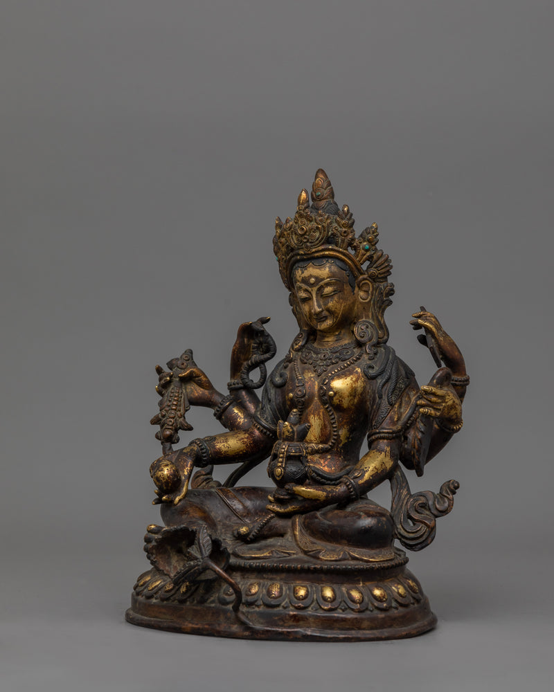 Six Armed Vasudhara Statue | Buddhist Wealth and Abundance Deity