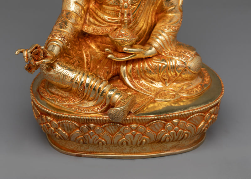 Tibetan Meditating Padmasambhava Sculpture | Symbol of Wisdom and Compassion