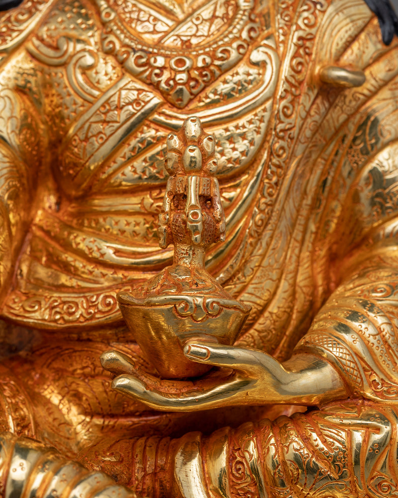 Tibetan Meditating Padmasambhava Sculpture | Symbol of Wisdom and Compassion