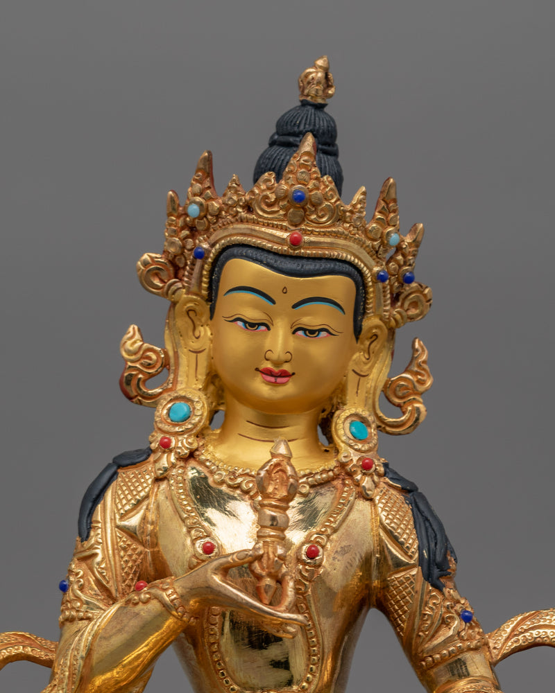 Tibetan Vajrasattva Copper Sculpture | Traditional Himalayan Art