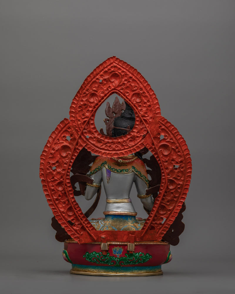 Tebitan Seven-Eyes Deity White Tara Figurine | Female Bodhisattvas in Tibetan Buddhism