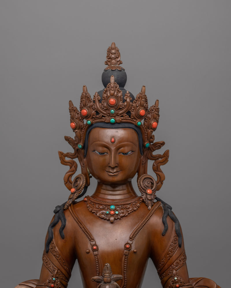 Himalayan Meditating Amitayus Figurine | Meditation for Longevity and Enlightenment