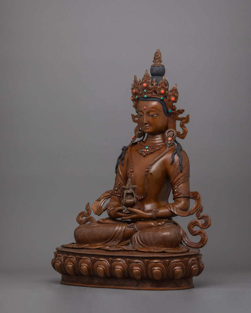 Himalayan Meditating Amitayus Figurine | Meditation for Longevity and Enlightenment