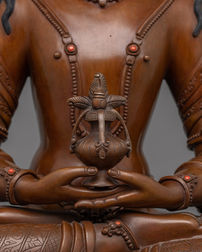 Himalayan Meditating Amitayus Figurine | Meditation for Longevity and Enlightenment