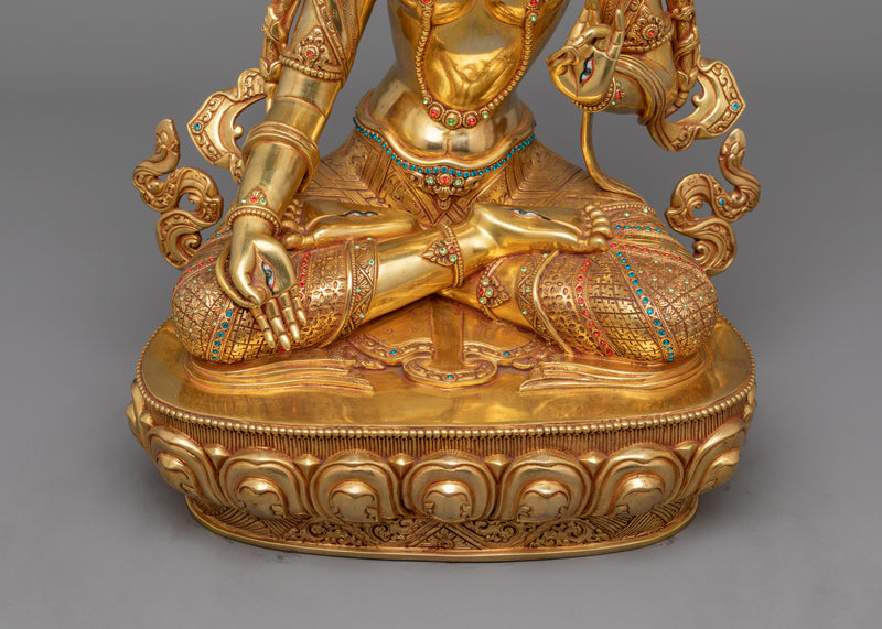 Female Buddhist Goddess White Tara Statue | Healing and Long Life Deity