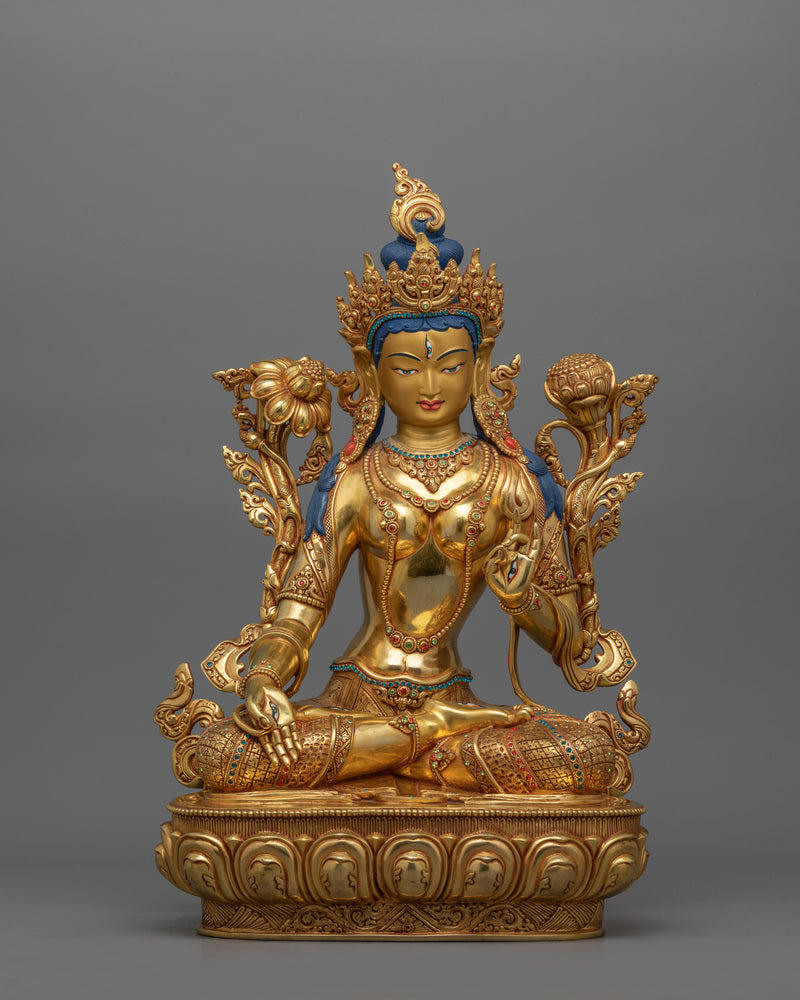 Female Buddhist Goddess White Tara Statue | Healing and Long Life Deity