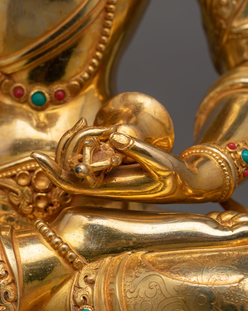 Tibetan Buddhist Dorje Sempa Figurine – Meditating Sculpture of Vajrasattva