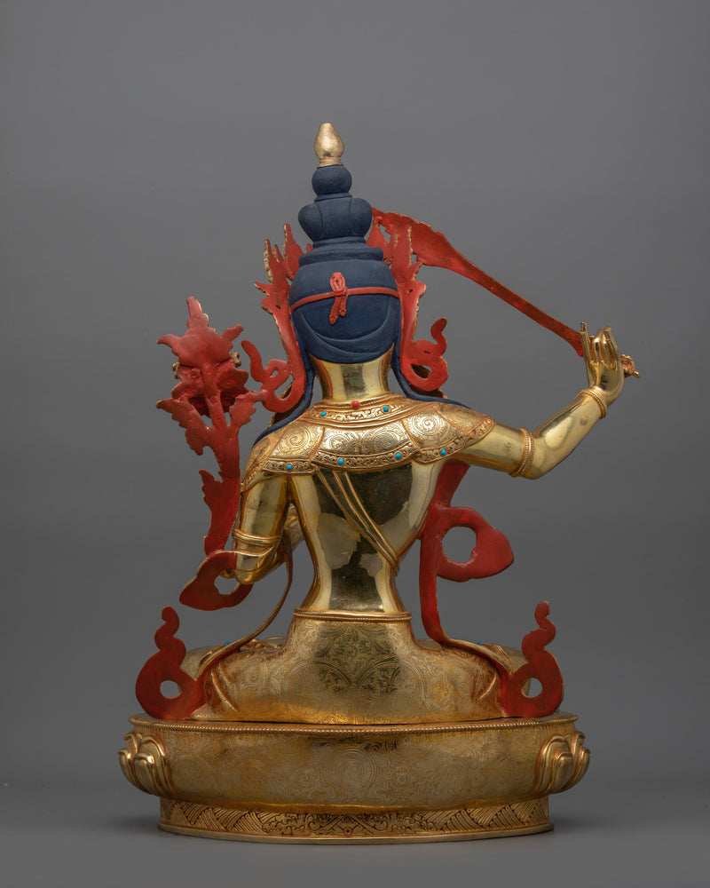 Sacred Bodhisattva of Wisdom Manjughosa Statue | Embodiment of Knowledge