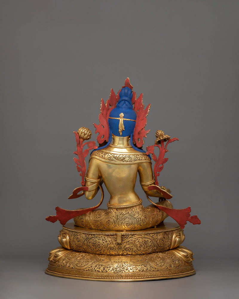 Handmade Green Tara The Female Bodhisattva Statue | Goddess of Compassion, Protection