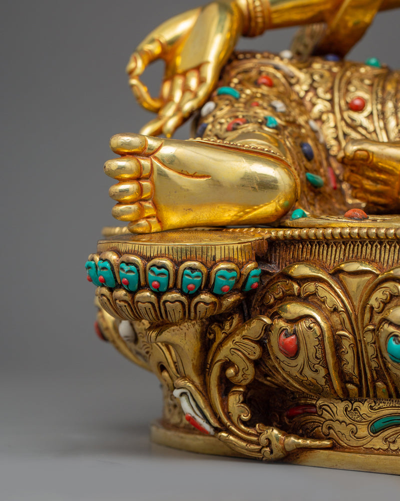 Buddhist Goddess Shyamatara Figurine | Himalayan Tibetan Art