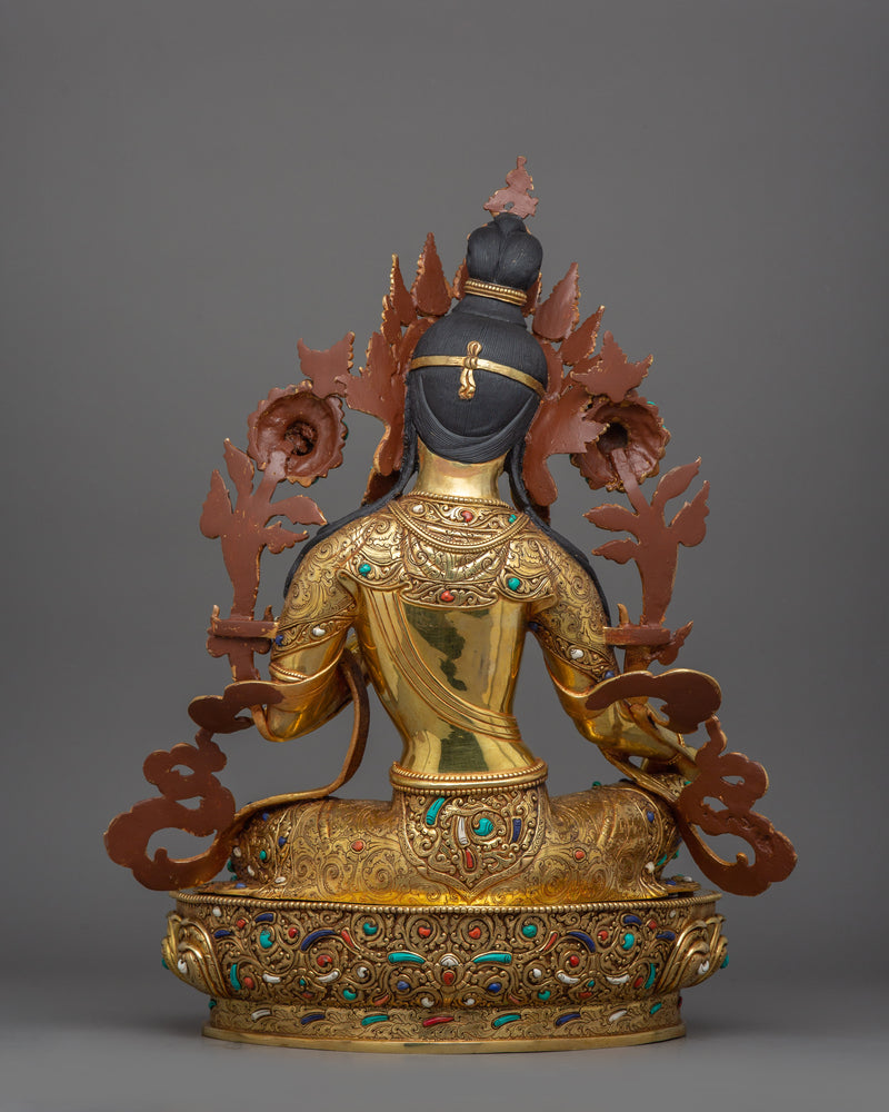 Buddhist Goddess Shyamatara Figurine | Himalayan Tibetan Art