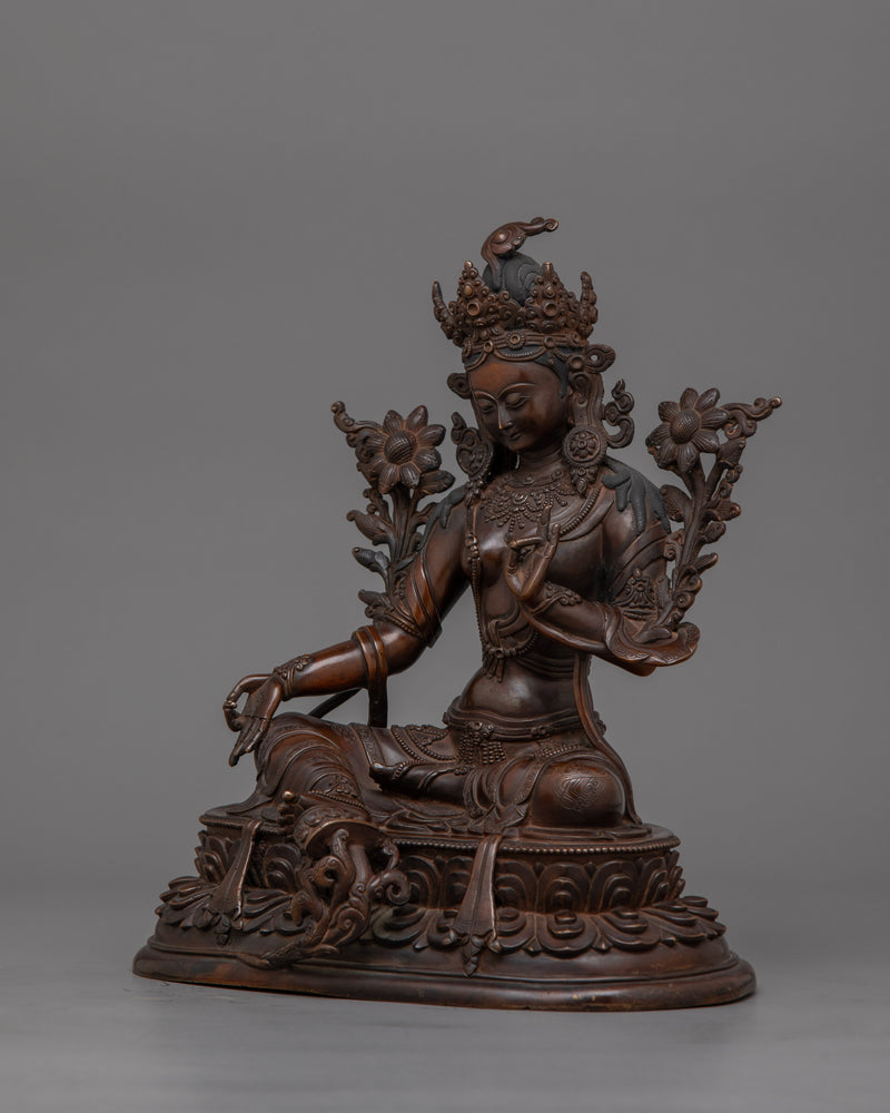 Goddess Shyamatara Handmade Figurine | Himalayan Buddhist Art