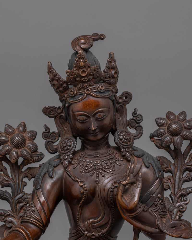 Goddess Shyamatara Handmade Figurine | Himalayan Buddhist Art