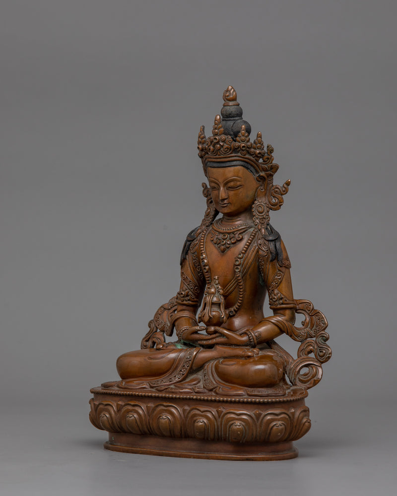 Buddhist Amitayus Deity of Longevity Figurine | Ideal for Meditation and Ritual Spaces