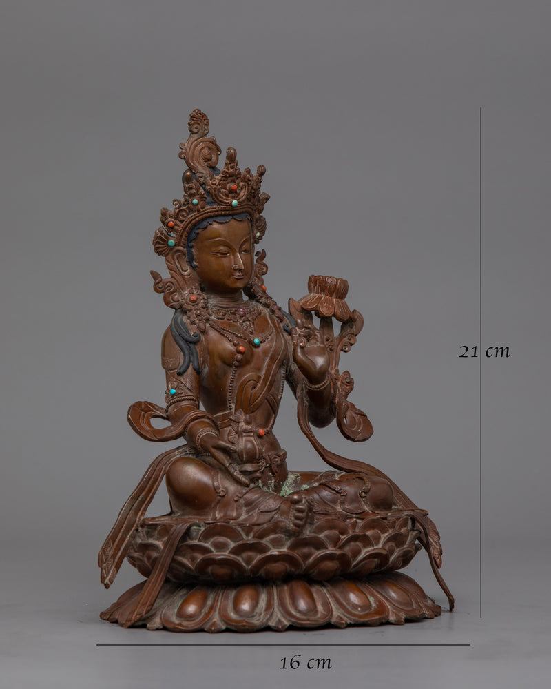 Goddess Red Tara Oxidized Sculpture | A Symbol of Compassion