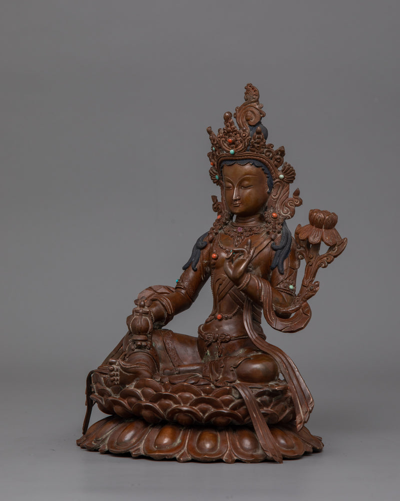 Goddess Red Tara Oxidized Sculpture | A Symbol of Compassion