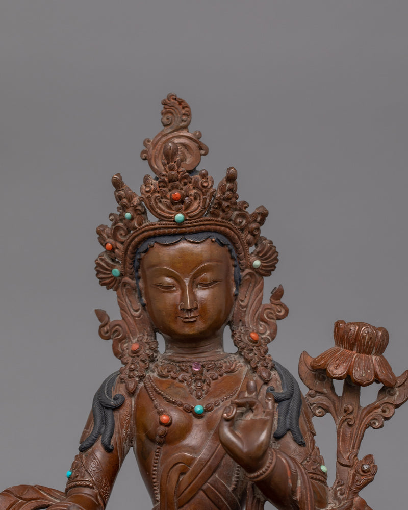 Goddess Red Tara Oxidized Sculpture | A Symbol of Compassion