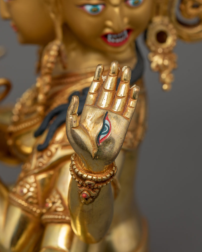 Eight Arm Namgyalma Statue | The Three Face Deity of Longevity