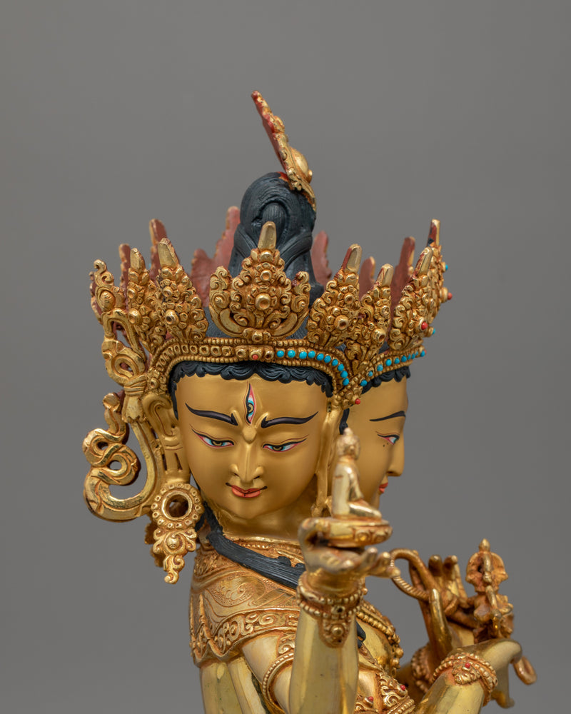 Eight Arm Namgyalma Statue | The Three Face Deity of Longevity