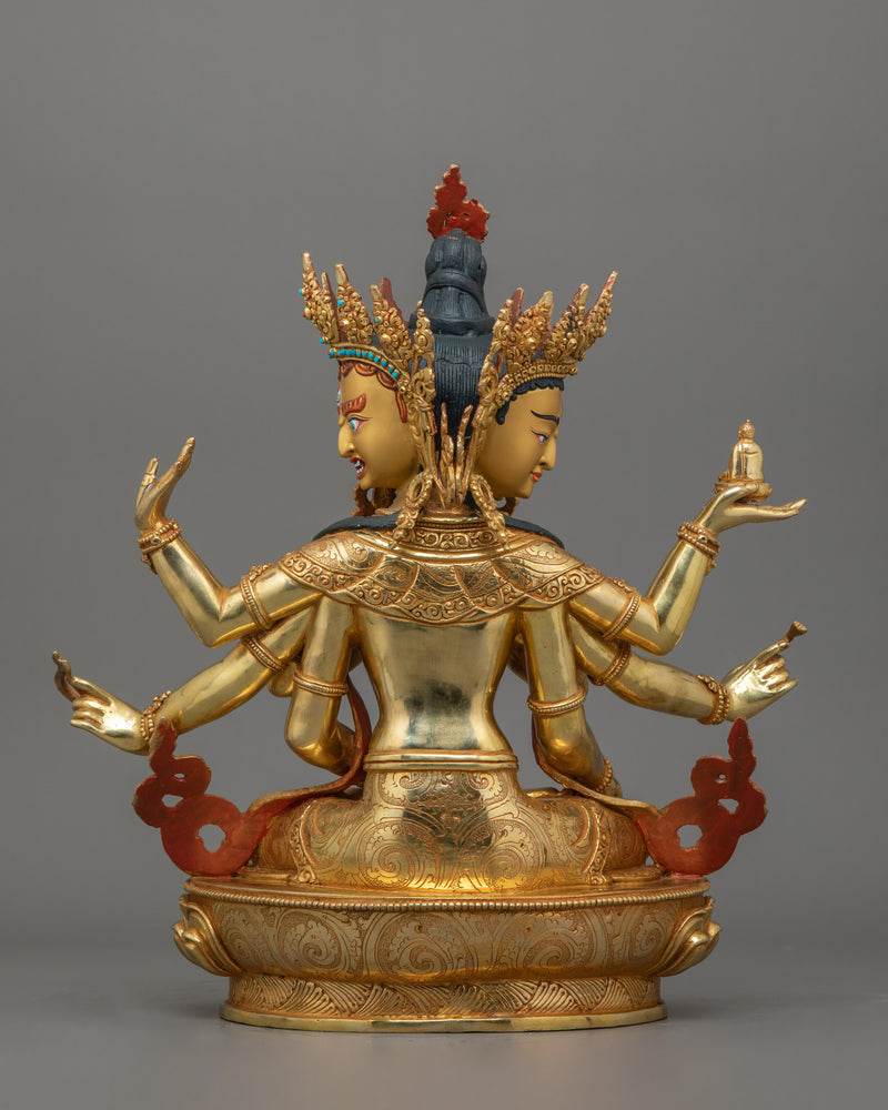 Eight Arm Namgyalma Statue | The Three Face Deity of Longevity