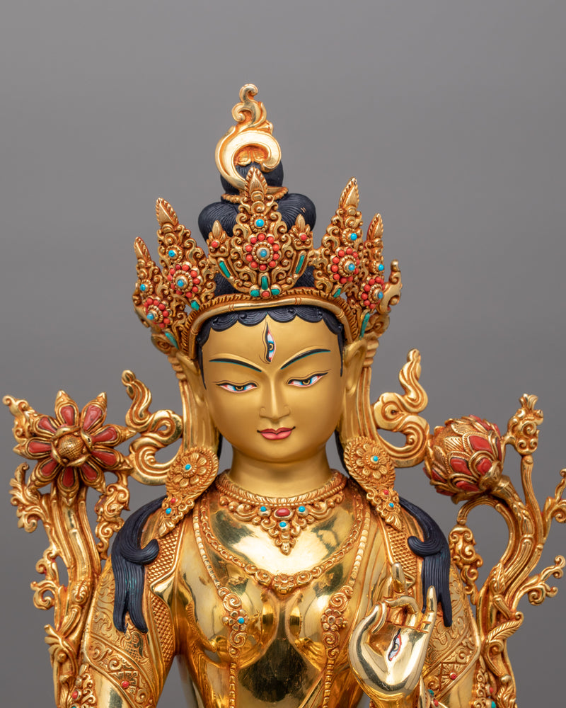 Long life Deity White Tara Figurine | The Goddess of Compassion and Longevity