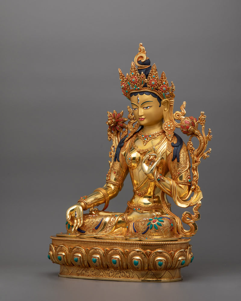 Long life Deity White Tara Figurine | The Goddess of Compassion and Longevity