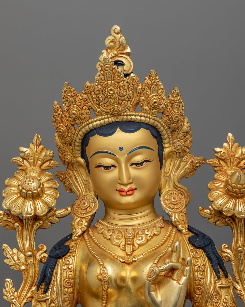 Compassionate Protector Shyamatara Statue | Female Bodhisattva Sculpture