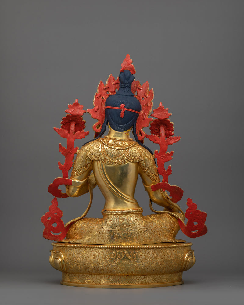 Compassionate Protector Shyamatara Statue | Female Bodhisattva Sculpture