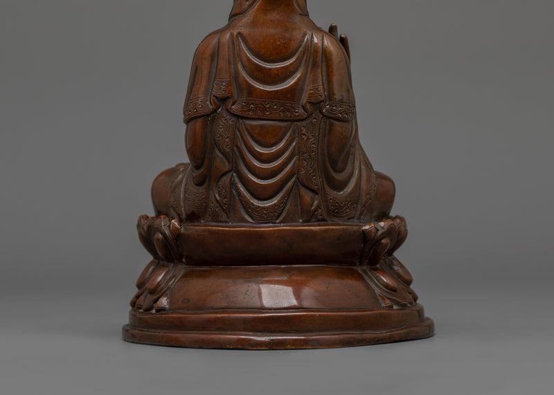 Buddhist Statue of Guanyin | Oxidized Copper Statue For Meditation