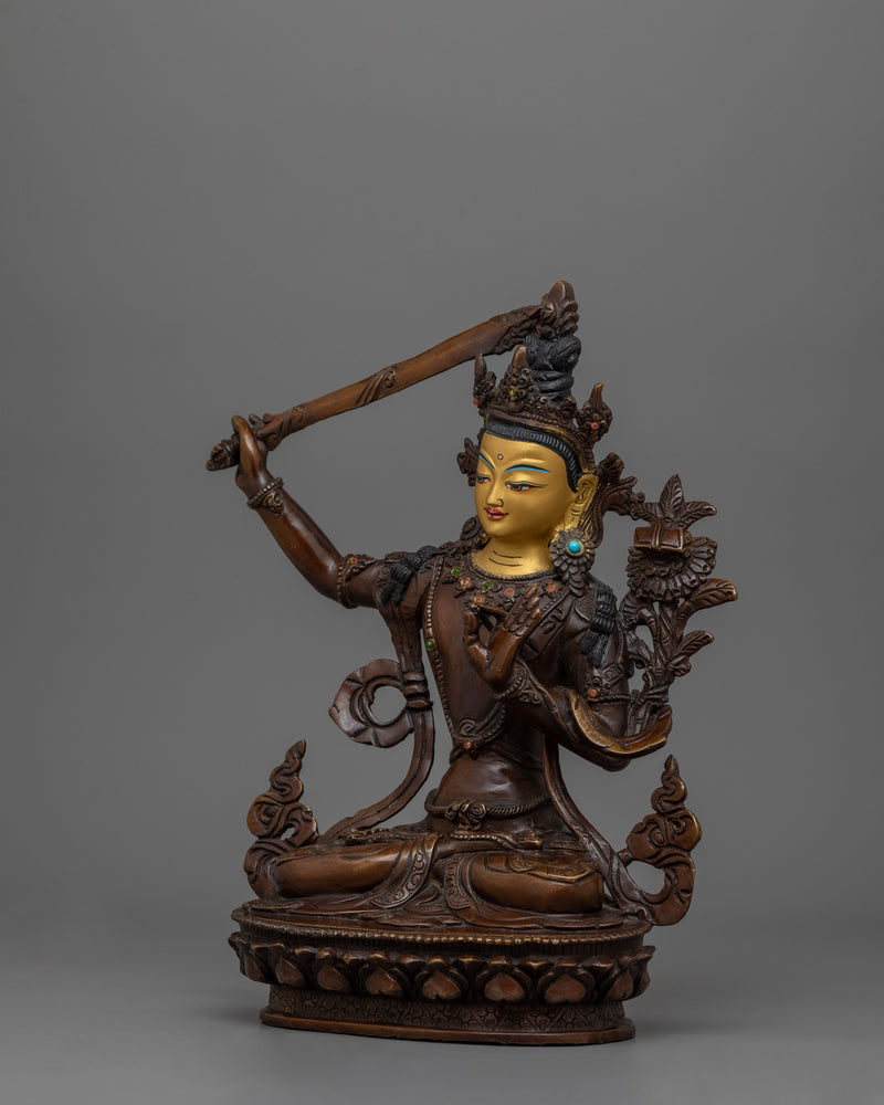 Wisdom Deity Manjughosa Statue | Enlightened Protector of Knowledge