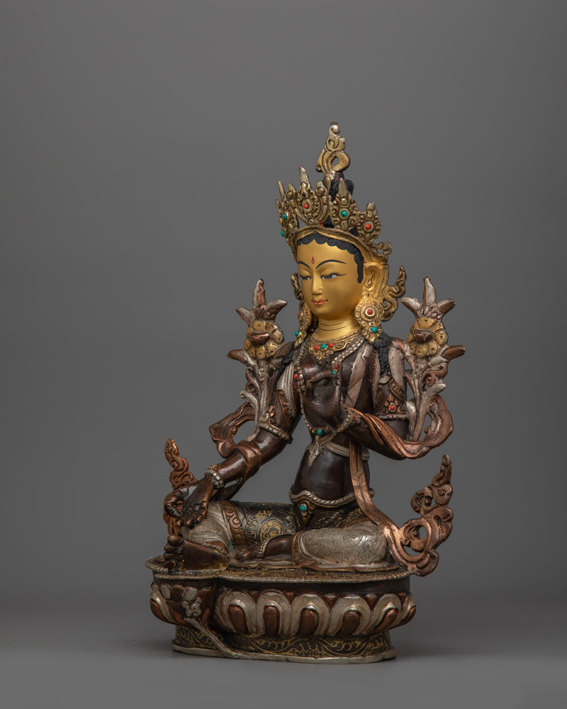 Green Tara Protective Deity Figurine in Buddhism | Divine Feminine Artwork