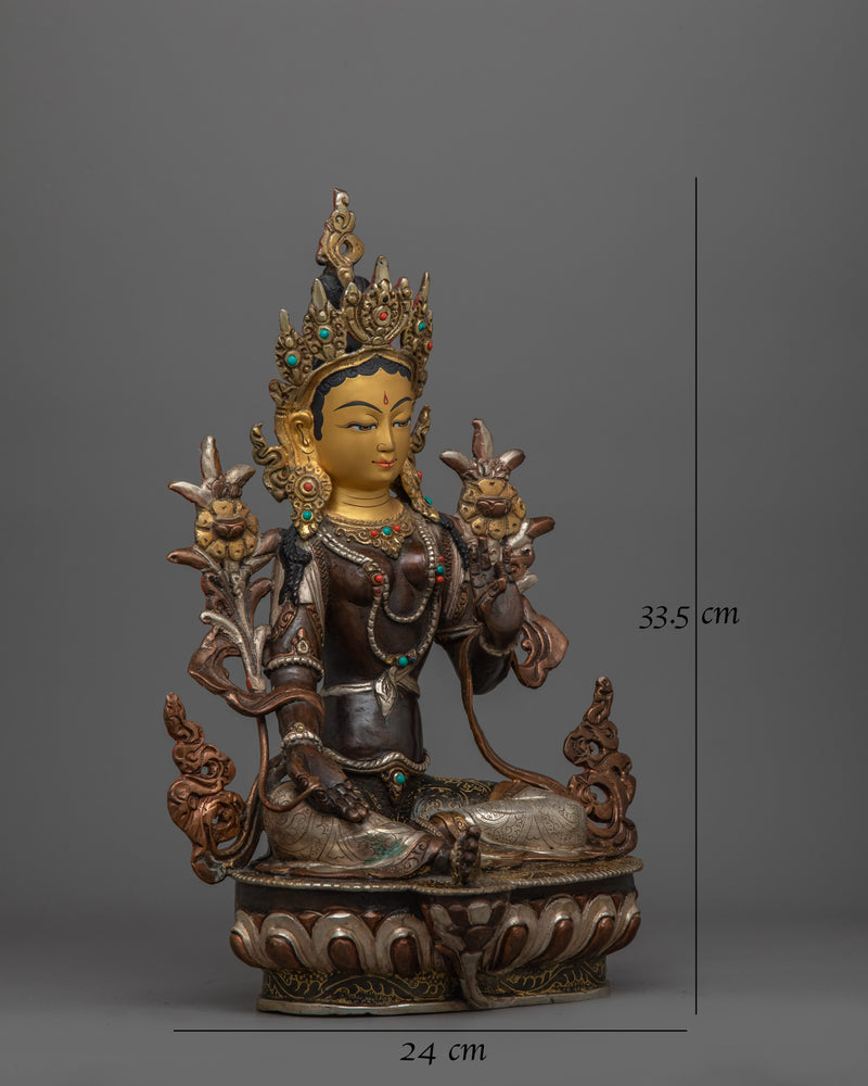 Green Tara Protective Deity Figurine in Buddhism