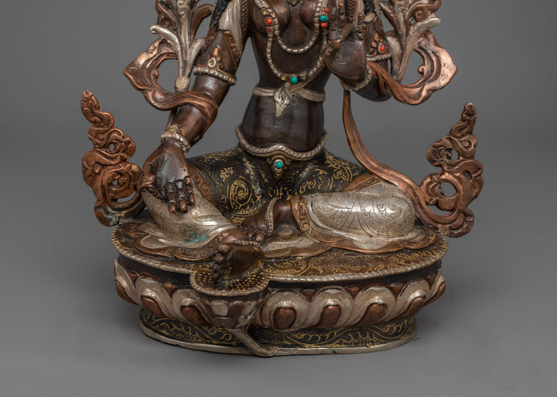 Green Tara Protective Deity Figurine in Buddhism | Divine Feminine Artwork