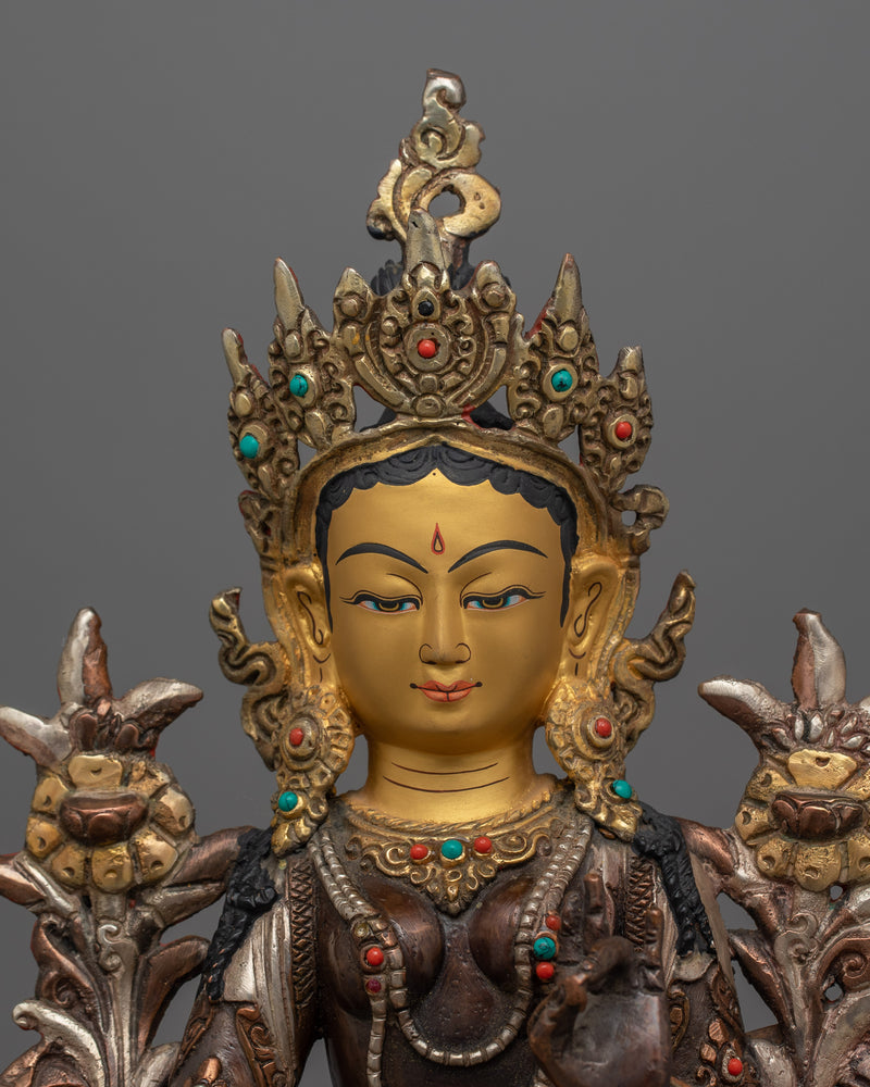 Green Tara Protective Deity Figurine in Buddhism | Divine Feminine Artwork