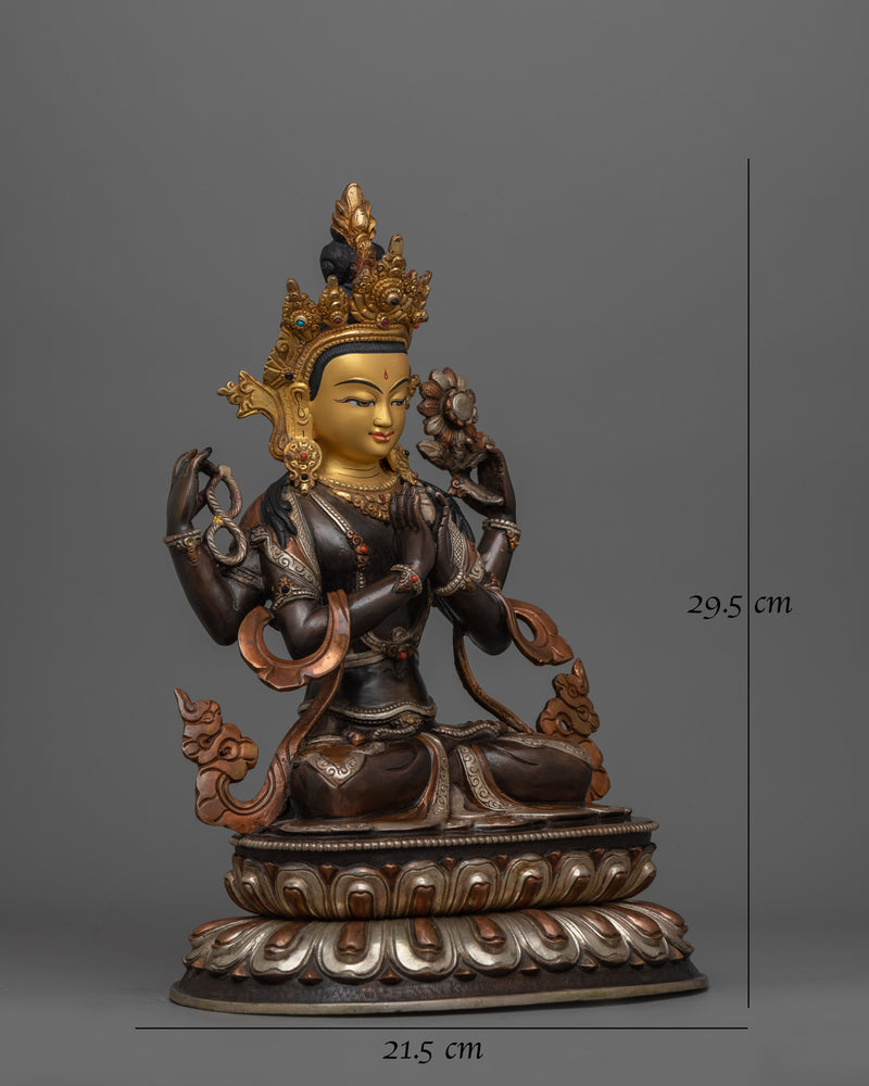 Meditating Deity Chenrezig Sculpture