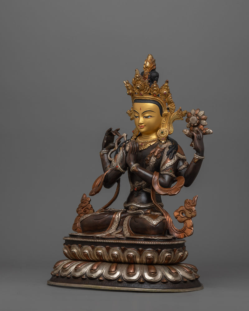 Meditating Deity Chenrezig Sculpture | The embodiment of Compassion