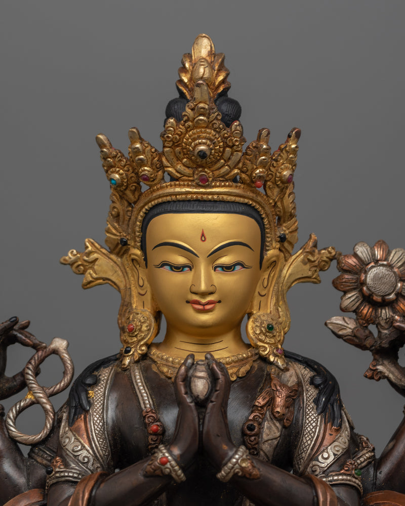 Meditating Deity Chenrezig Sculpture | The embodiment of Compassion