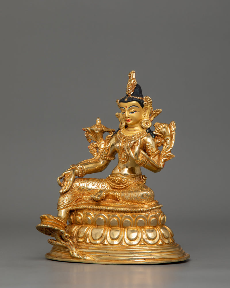 Handmade Bodhisattva Deity Shyamatara Statue | Symbol of Compassion and Protection